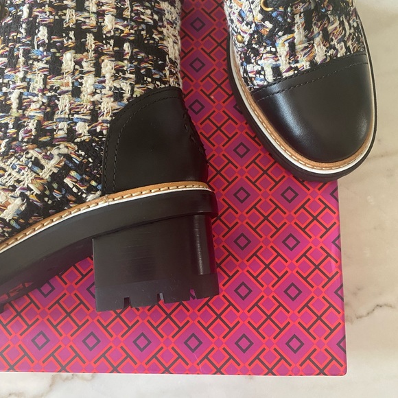 Tory Burch Tweed Lace-Up Ankle Boots - Picture 13 of 15